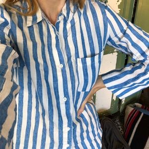 NWT✨Hatley Linen Striped Button-Down Shirt